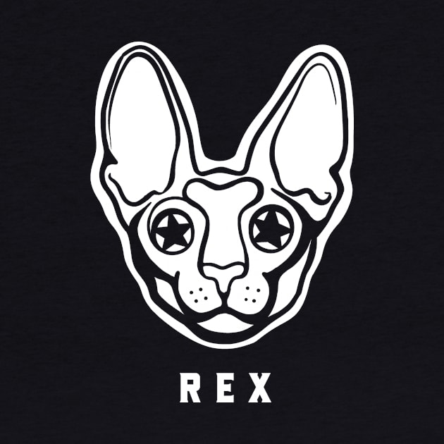Cornish Rex cute face.Flat design For cat moms and dads by croquis design